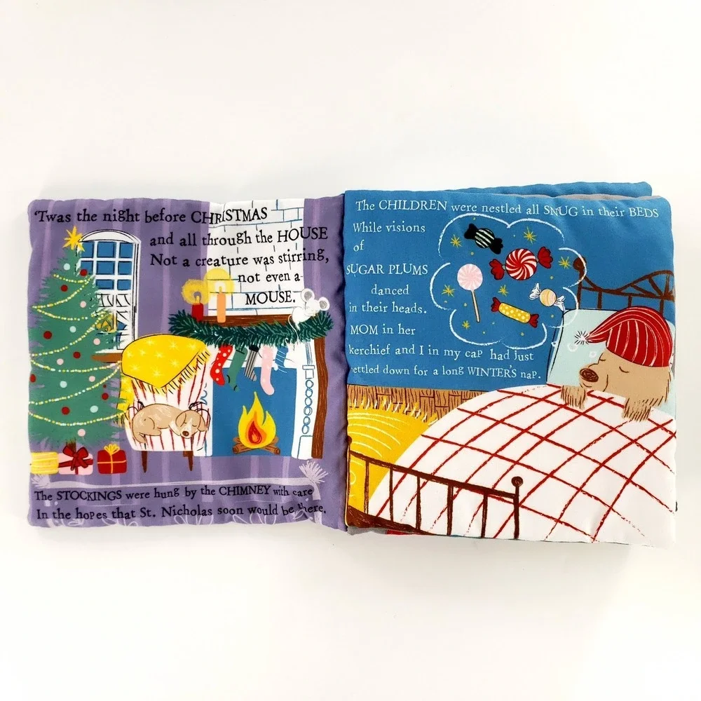 Mud Pie Night Before Christmas Cloth Fabric Children's Book 8